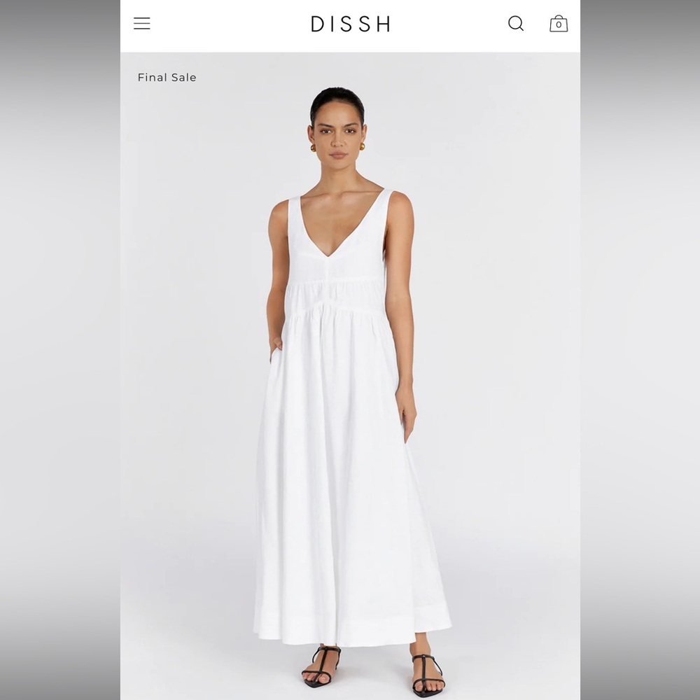 White linen maxi dress